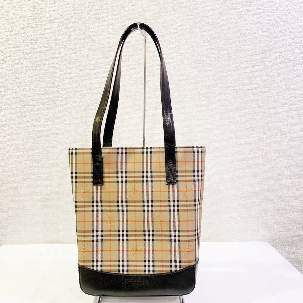 美品】BURBERRY バーバリー ノバチェック トートバッグ 鞄 カバン 100