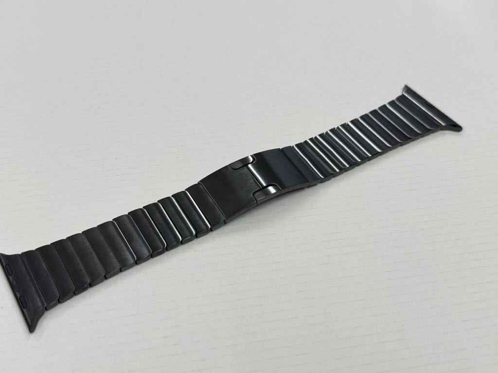 ☆即決 美品 純正 Apple watch リンクブレスレット ブラックステンレス 