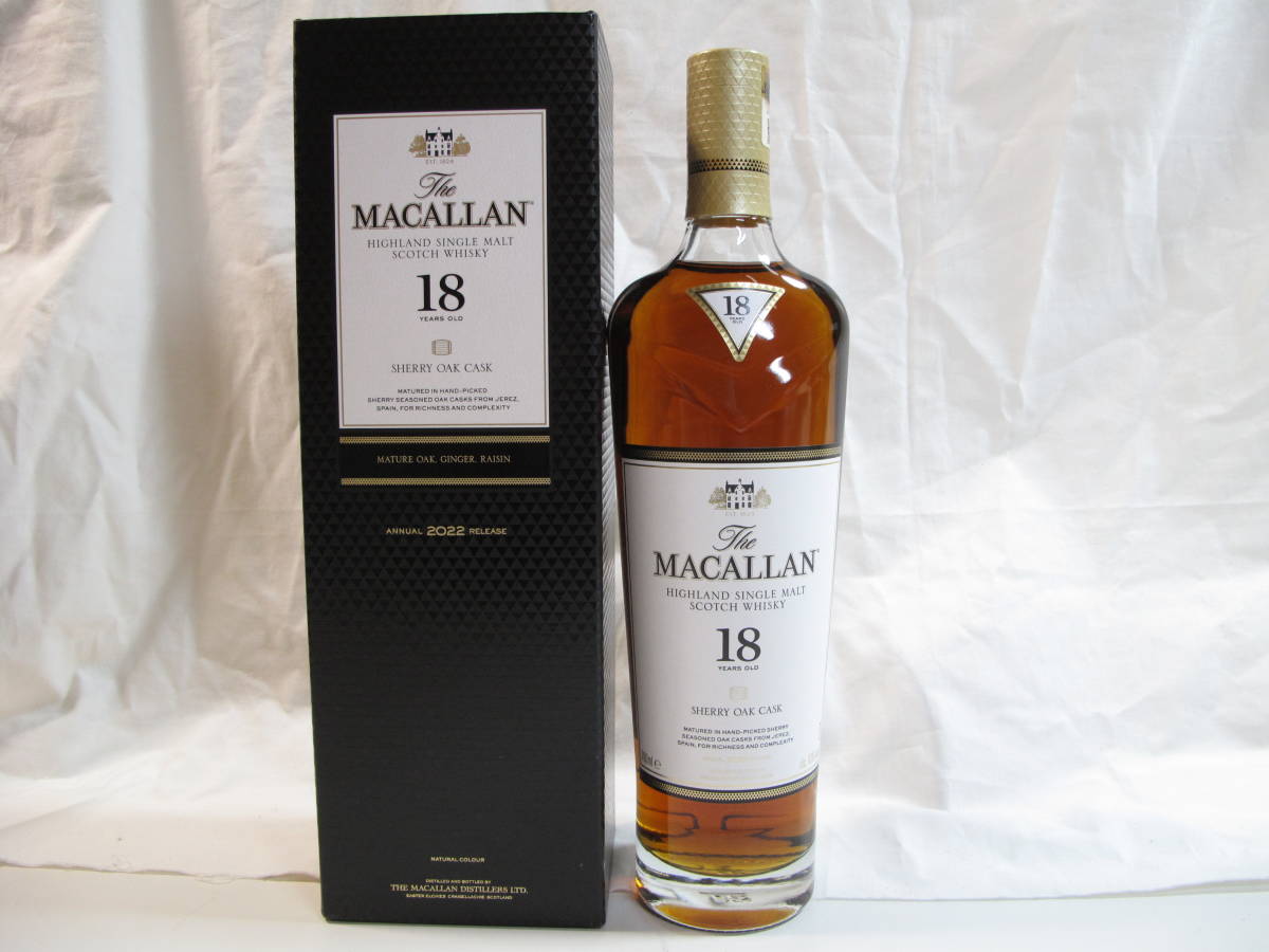 【未開栓】The MACALLAN ザ・マッカラン 18年 シェリーオーク ウイスキー 700ml 43% 箱付き　正規品
