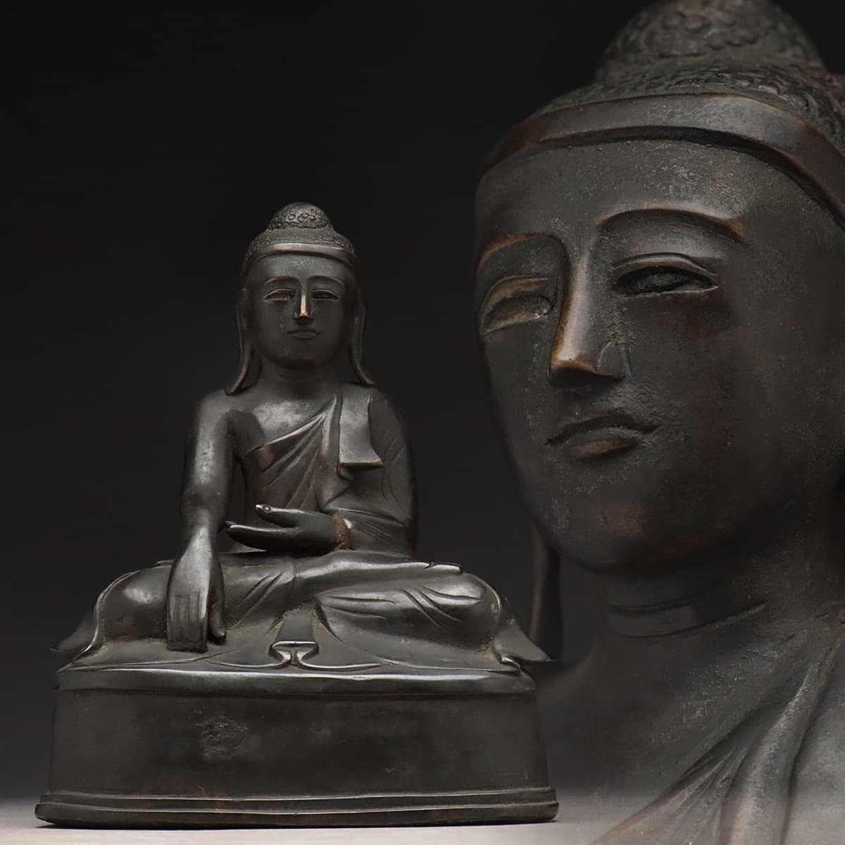 CW497 時代物 古銅 釈迦如来坐像・老銅釋迦牟尼佛坐像 高24.9cm 重3.1ｋｇ・銅佛像・銅仏像 仏教美術