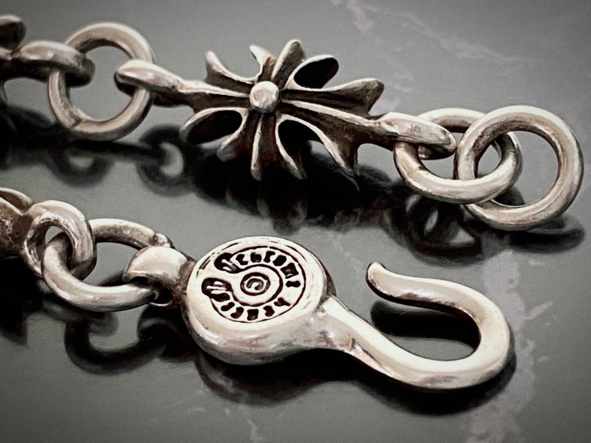 vintage silver925 クロスチェーンブレスレット ジルコニア Vintage