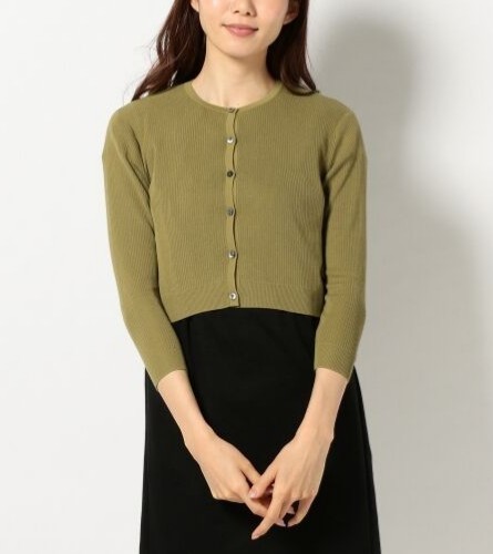 ■美品 23区 洗える＆接触冷感 クリアー コットンアセテート ニット カーディガン サイズ38 定価1.7万