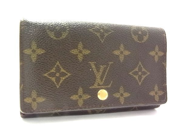 1円 LOUIS VUITTON ルイヴィトン M61730 モノグラム ポルトモネビエ トレゾール 二つ折り 財布 ウォレット ブラウン系 AK0478ｍM