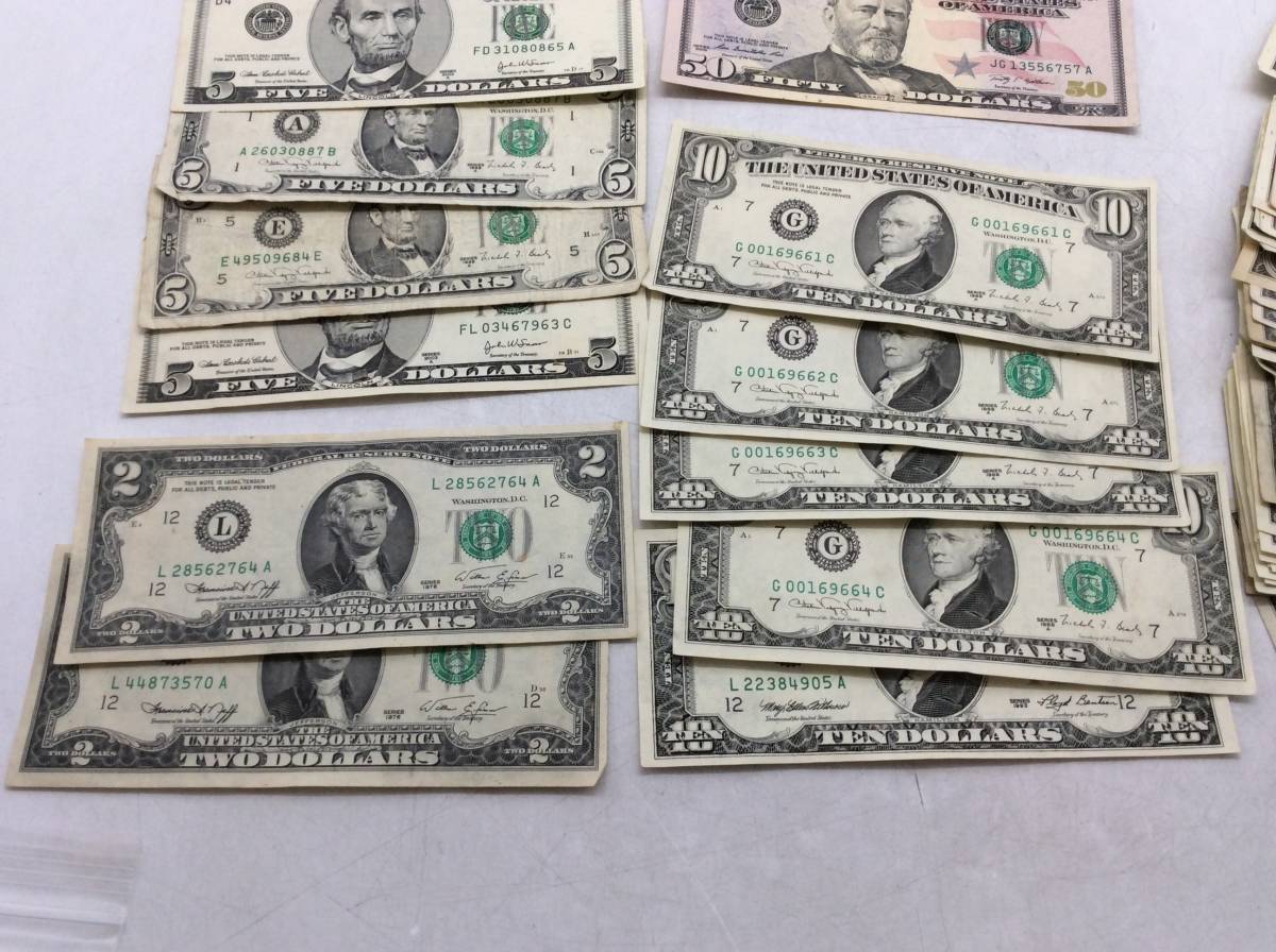 2141/2348 アメリカ ドル紙幣 USA 50ドル札*1 10ドル*5 5
