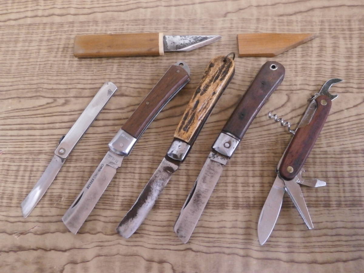 【売切り】　ナイフいろいろ6本　ナイフまとめて　まとめて　電工ナイフ　切り出しナイフ　肥後守　万能ナイフ　ナイフ　送料全国一律370円