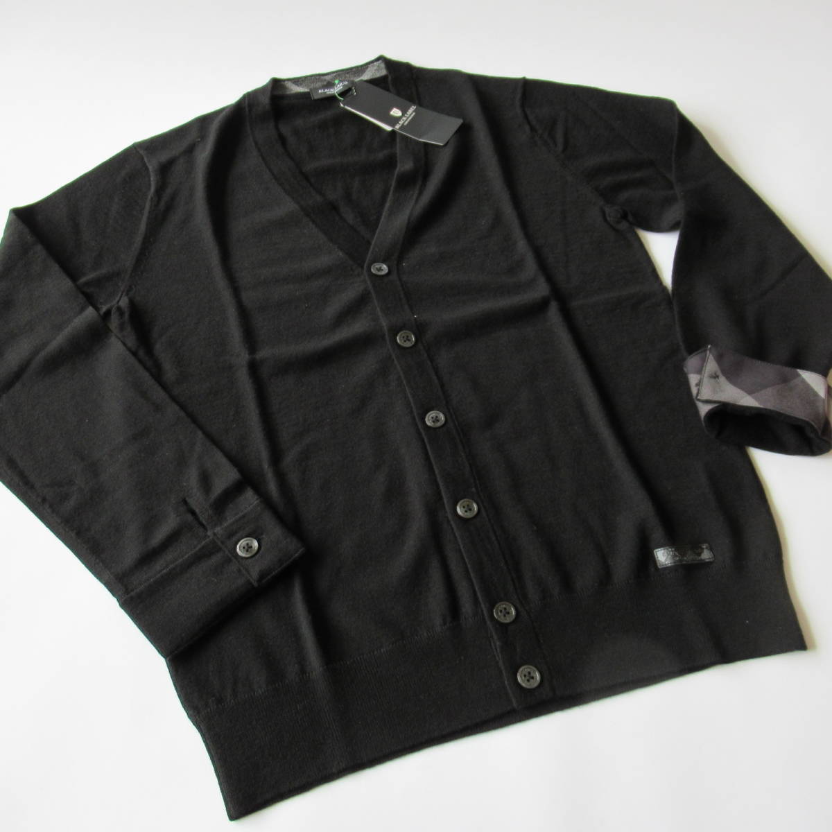 ■■202304即決■ ブラックレーベルクレストブリッジ 新品ブラック コンフォータブルニットカーディガン L