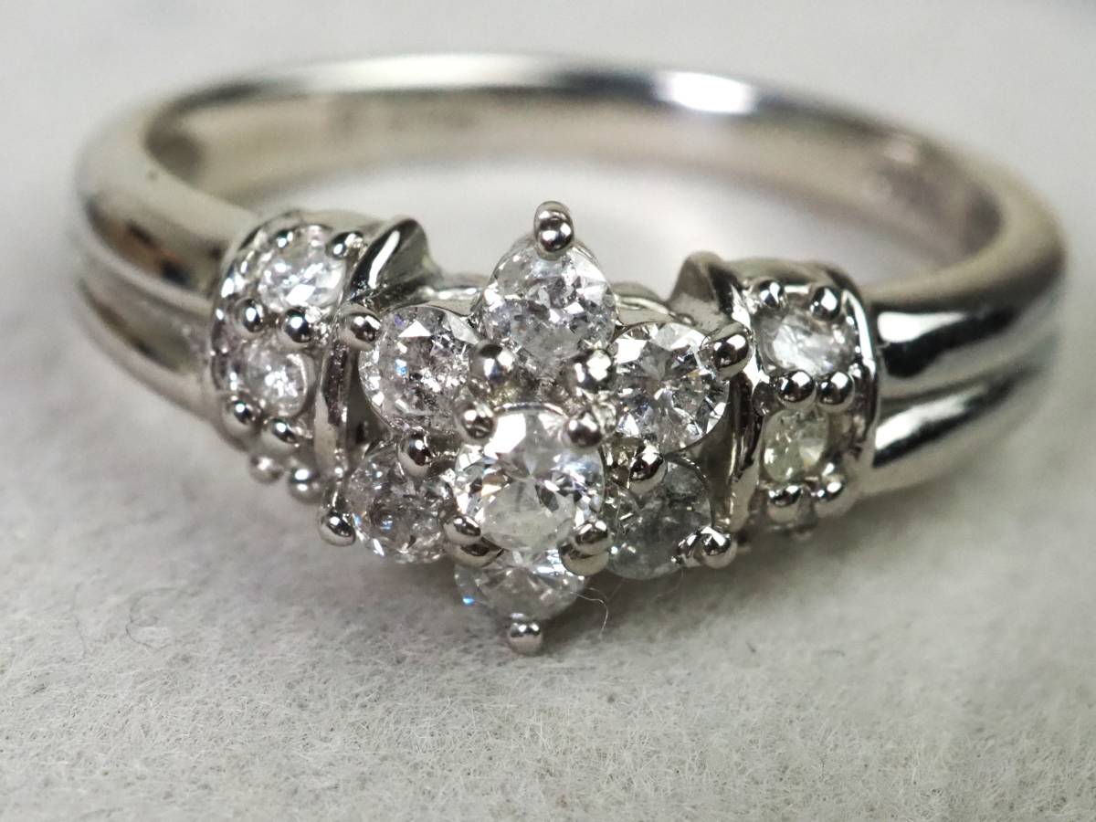 天然 ダイヤモンドリング 鑑定書付 Pt台 0.50ct 【公式通販】