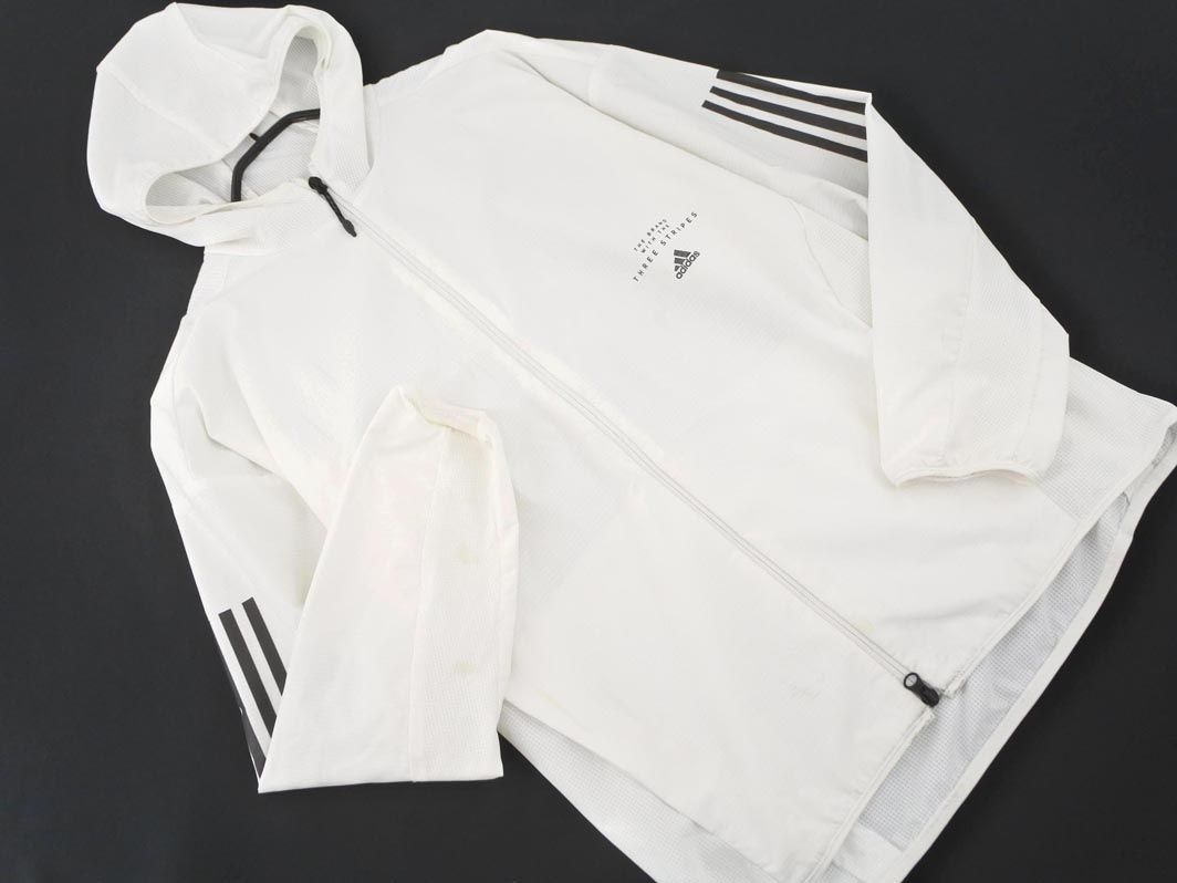 adidas アディダス ジップアップ パーカー ジャケット sizeO/白 ■◇ ☆ dea2 メンズ