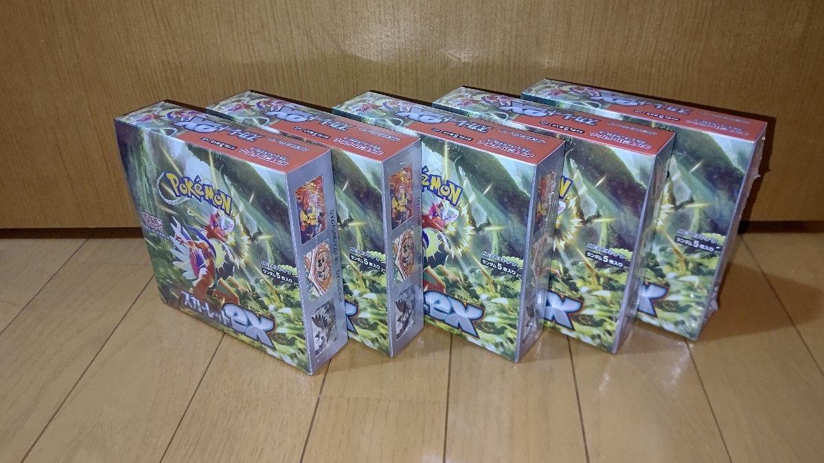 1円スタート 新品未開封 シュリンク付き スカーレットex 5BOX ポケモン 