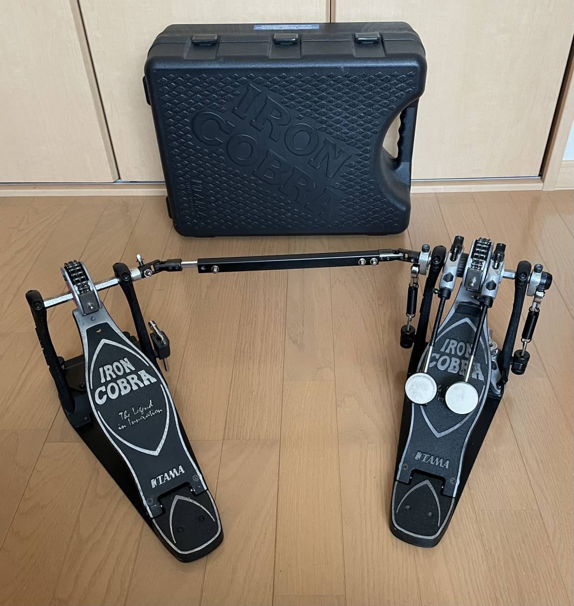 ◆TAMA ドラムペダル ツインペダル アイアンコブラ ハードケース付 USED 宅急便着払い