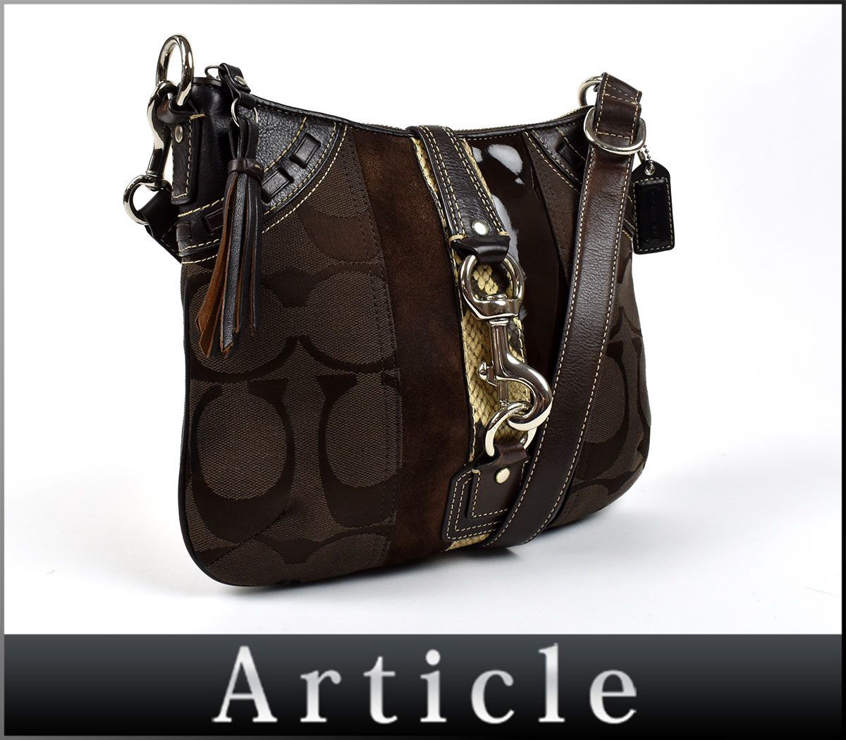 145352△美品 COACH コーチ シグネチャー ショルダーバッグ 10265 