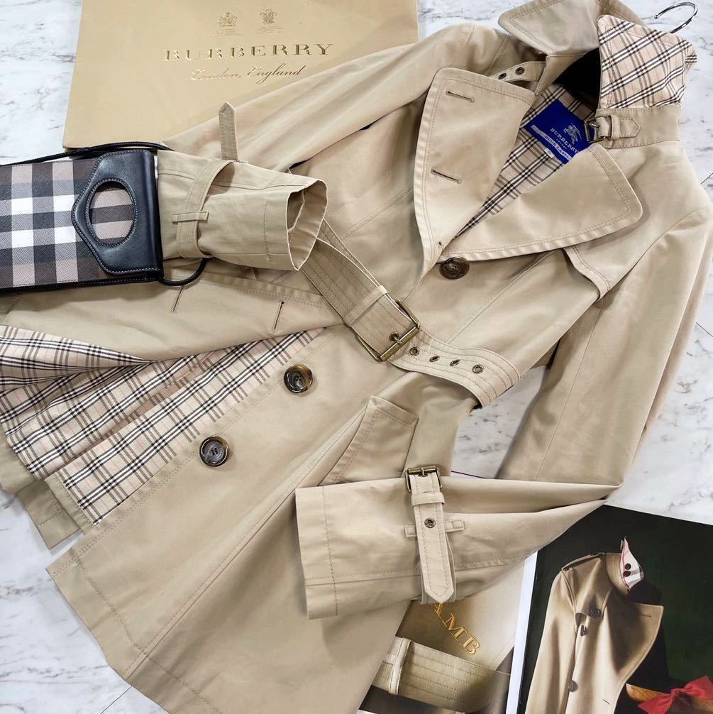 定価10万○サッと羽織れるBURBERRY 最高峰トレンチコート☆【光沢