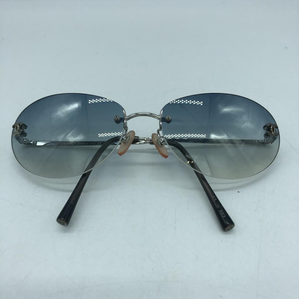 中古】CHANEL ノーフレームサングラス ココマーク アイウェア シャネル