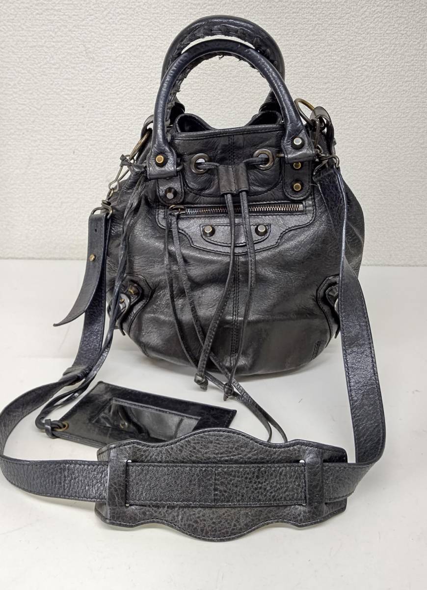 BALENCIAGA/バレンシアガ クラシックミニポンポン 2WAY ハンドバッグ