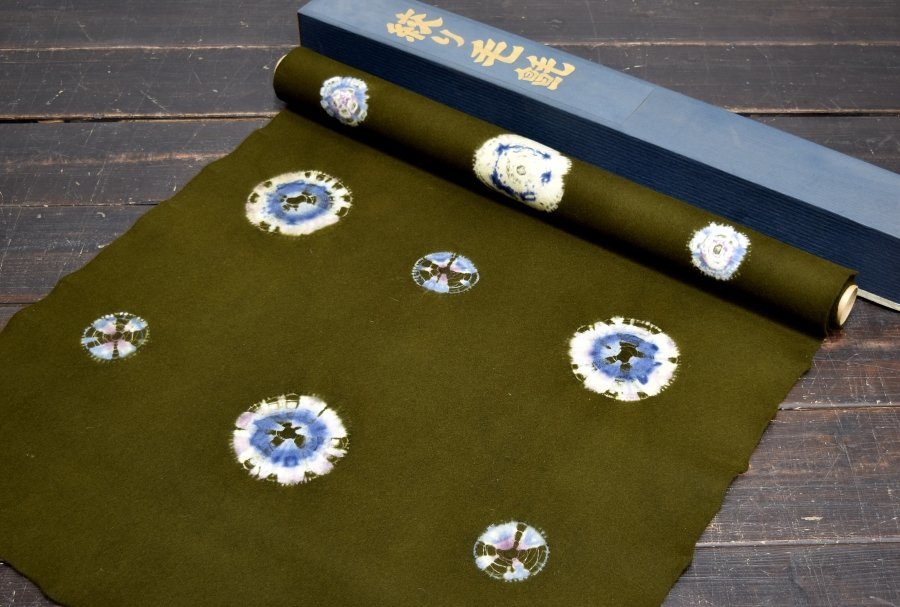 【蔵c9277d】茶道具　絞り毛氈　華毛氈 蒙古絞　