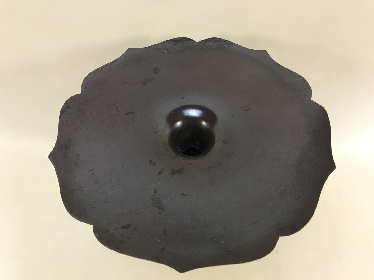 定番人気，高品質】 いけばな 花器 唐銅 桔梗 池坊 高さ25cm 使用感 花瓶