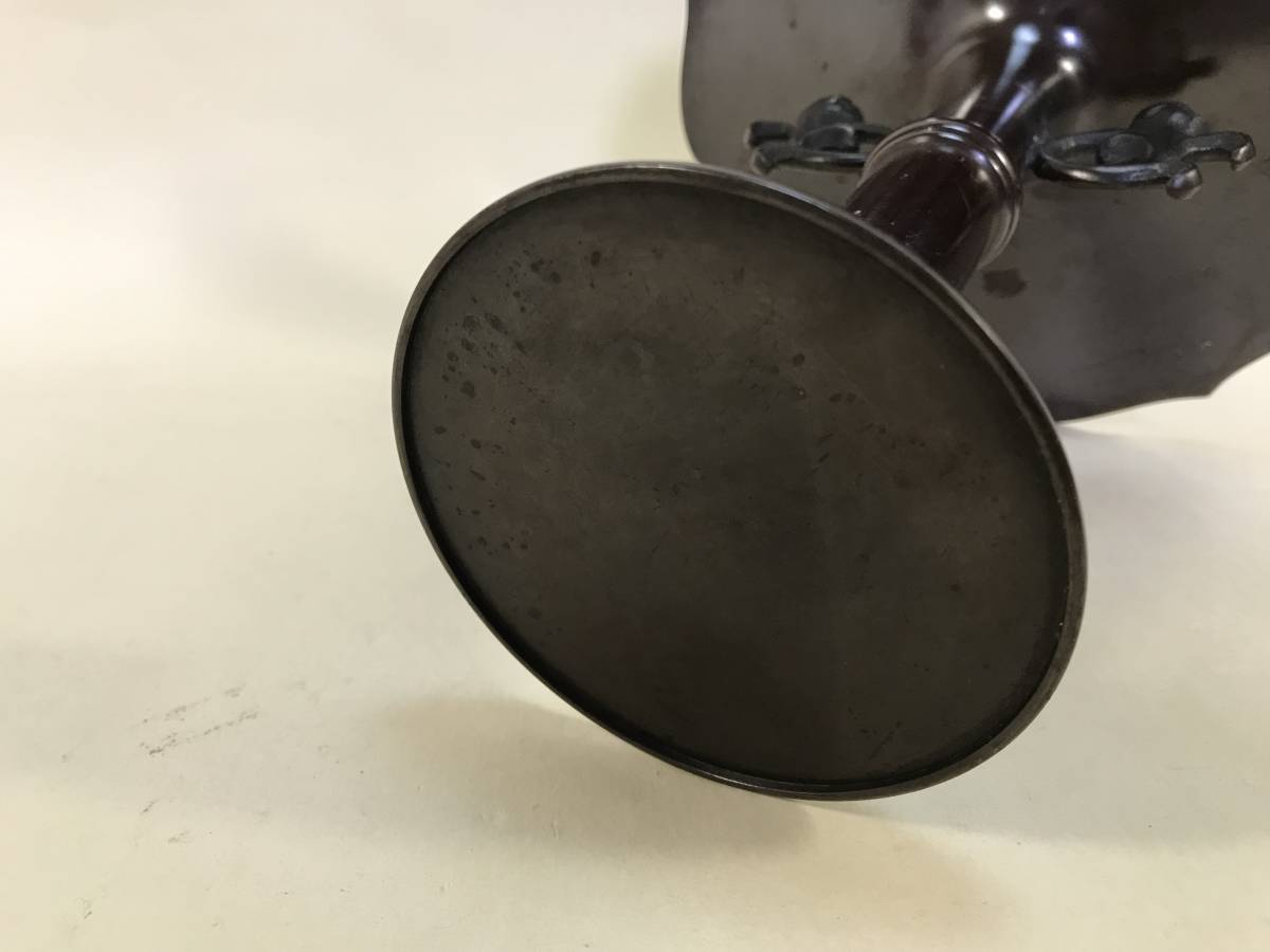 定番人気，高品質】 いけばな 花器 唐銅 桔梗 池坊 高さ25cm 使用感 花瓶