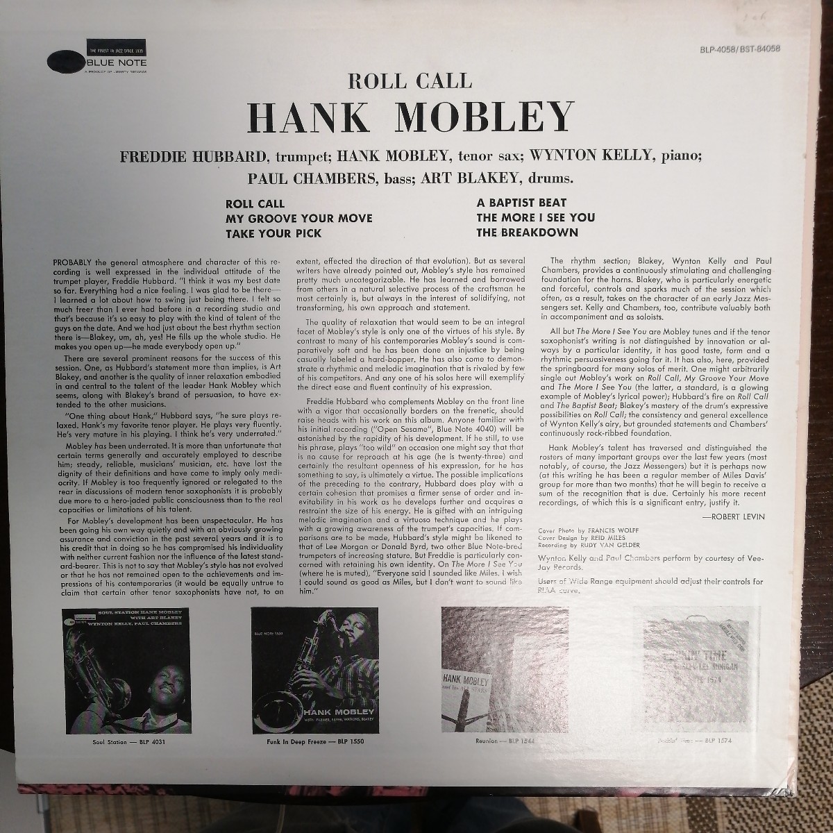 US RVG van gelder刻印 Hank Mobley ハンク・モブレー ROLL CALL record レコード LP アナログ vinyl JAZZ bluenote ブルーノート_2