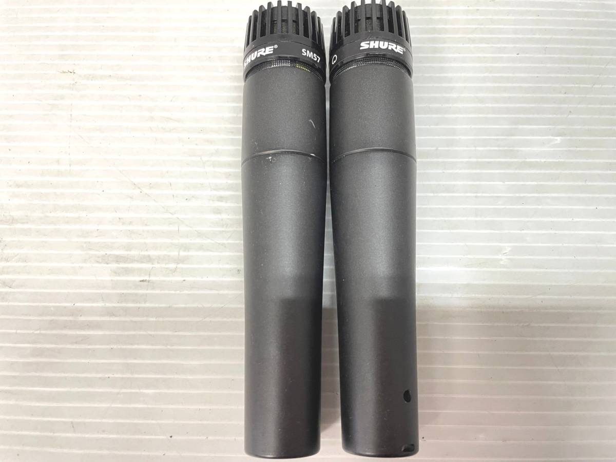 ♪♪23P045-7 計2本 SHURE DYNAMIC SM57 シュアー マイクロフォン ダイナミックマイク マイク 現状♪♪