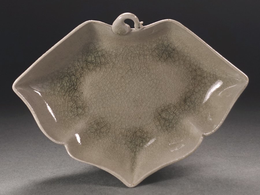 ∇花∇秀逸時代茶道具 御深井釉銀杏形向付五客揃 釉溜り格別美しい逸品  