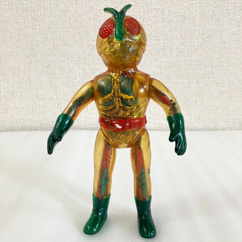 当時物 ソフビ ポピー 仮面ライダー1号 改造人間 クリア 昭和 レトロ