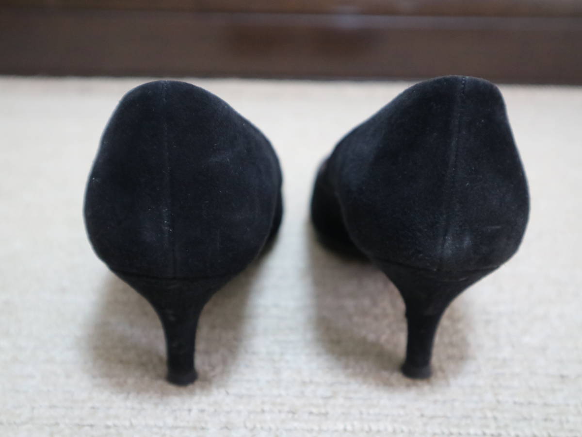 ✨フェラガモ✨ ローヒール ロングブーツ 黒 ブラック 7D 24cm 即決