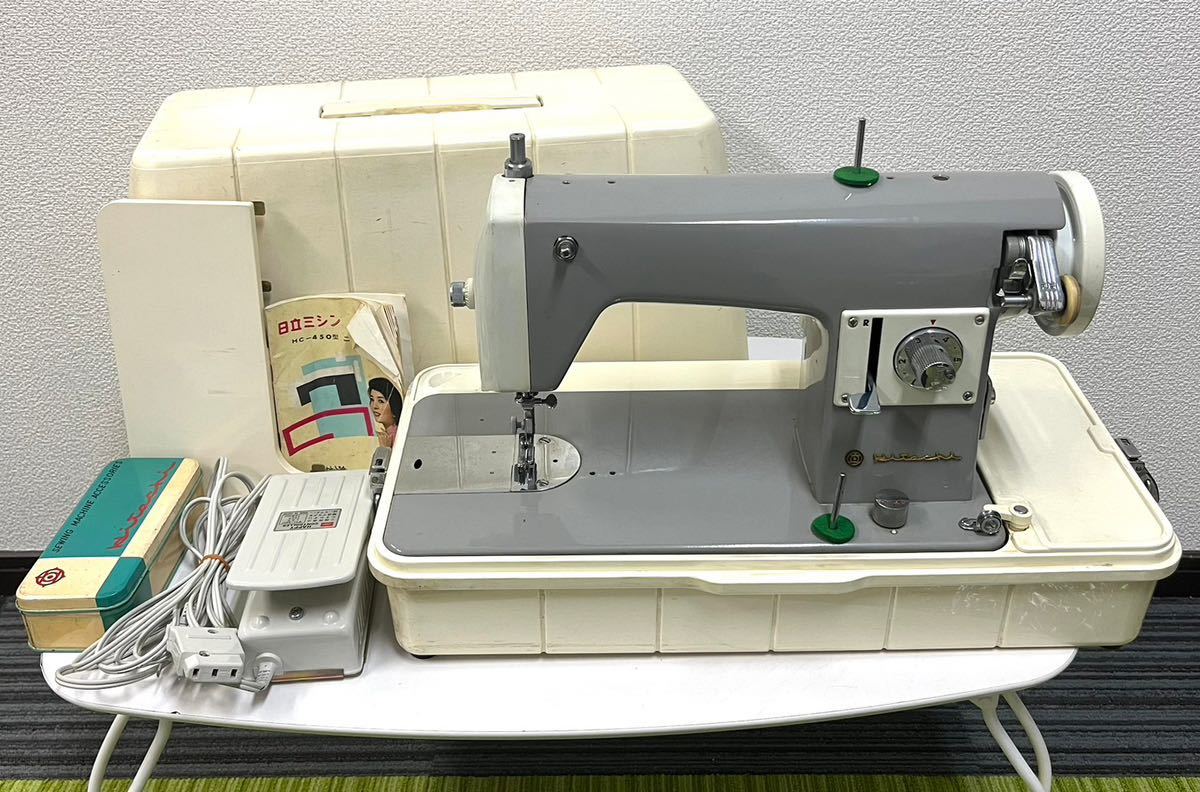 美品 HITACHI 日立 HC450 MOTOR HAPPY M-1100 ミシン レトロ