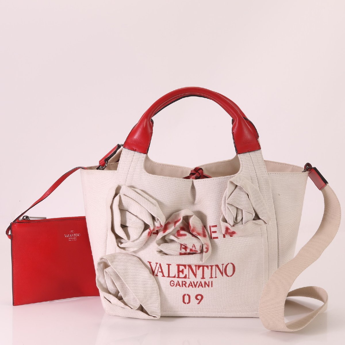 1円■極美品■ヴァレンチノ ガラヴァーニ■アトリエ 09■ローズ ブロッサム レザー 2WAY ショルダーバッグ トート A4 レディース AAT F18-1