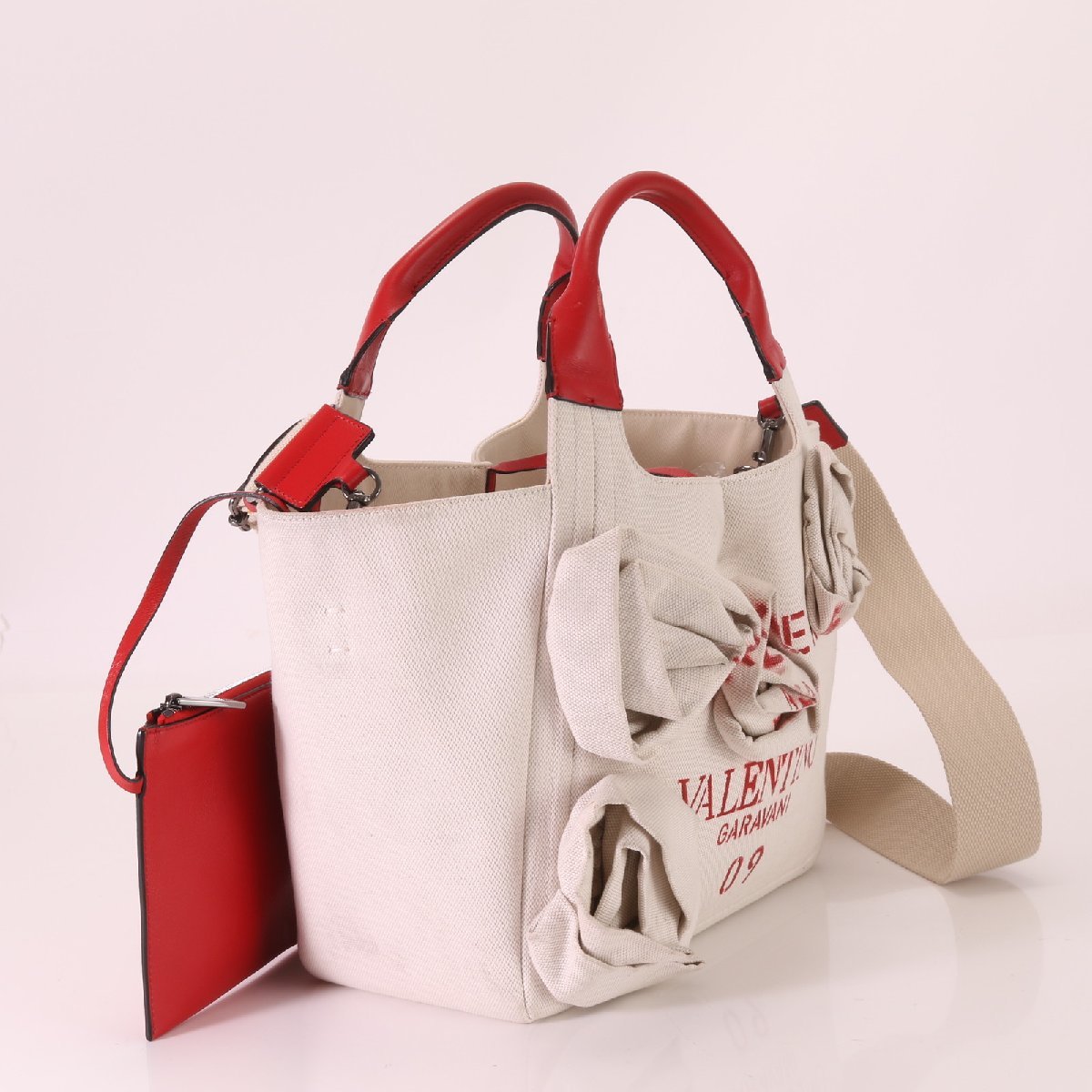 1円■極美品■ヴァレンチノ ガラヴァーニ■アトリエ 09■ローズ ブロッサム レザー 2WAY ショルダーバッグ トート A4 レディース AAT F18-1