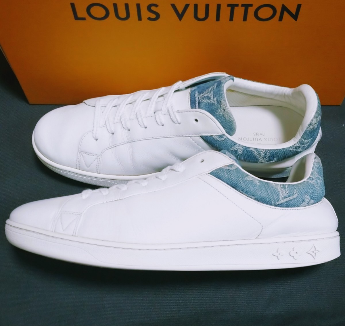 ルイヴィトン スニーカー ルクセンブルグ・ライン 白×デニム 26.5cm