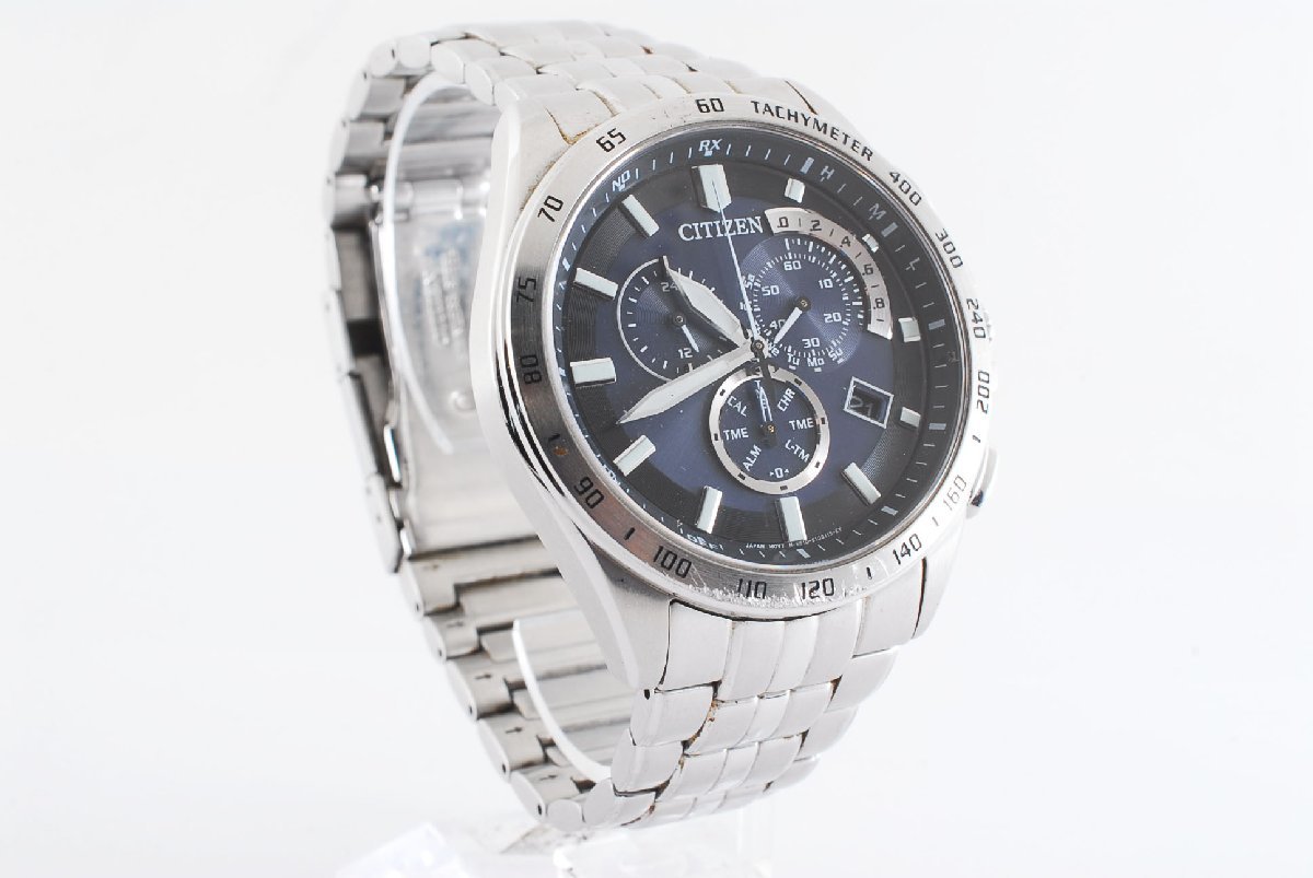 シチズン エコドライブ 電波ソーラー CITIZEN クロノグラフ E610 