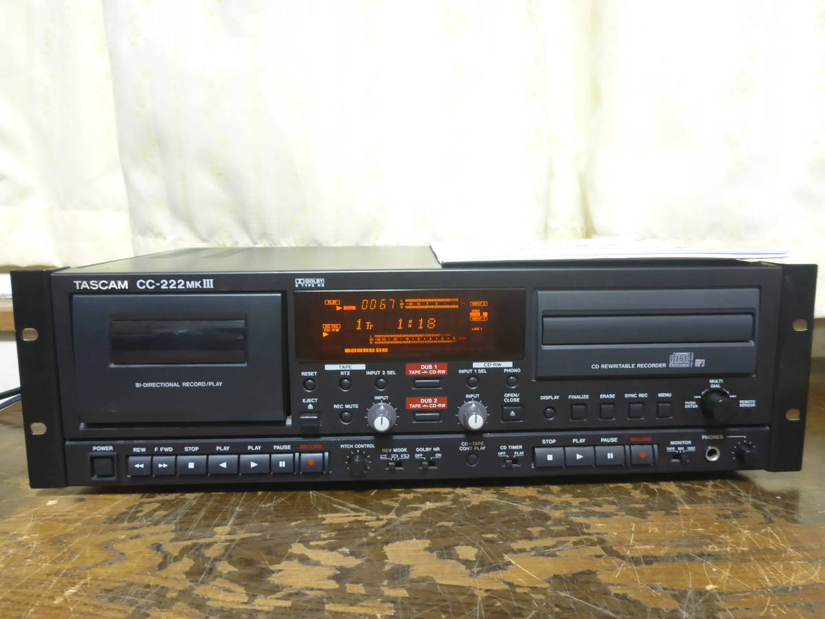 TASCAM CC-222mkⅢ 業務用CDカセットレコーダー タスカム TASCAM 業務
