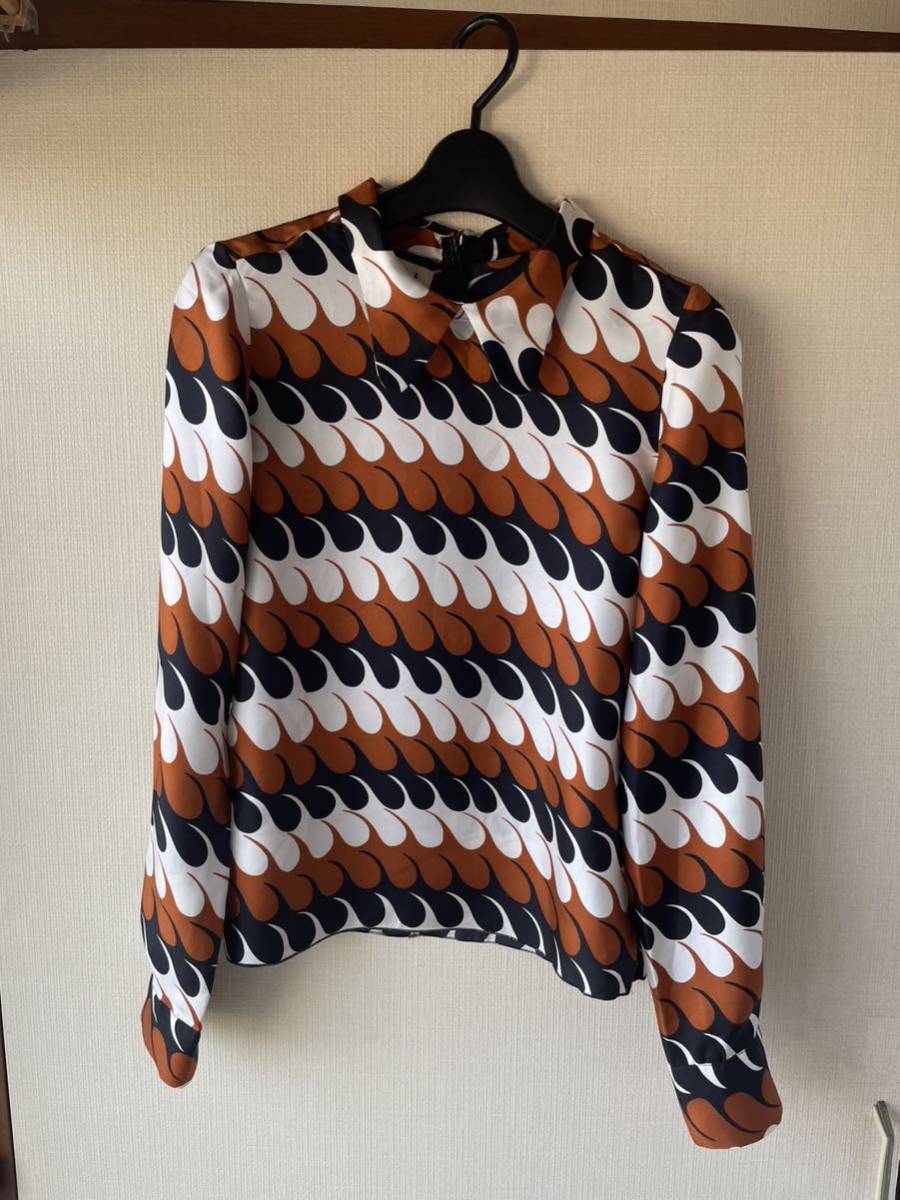 マルニ 波打つプリント クラシカル シルクトップ 38 マルニ MARNI