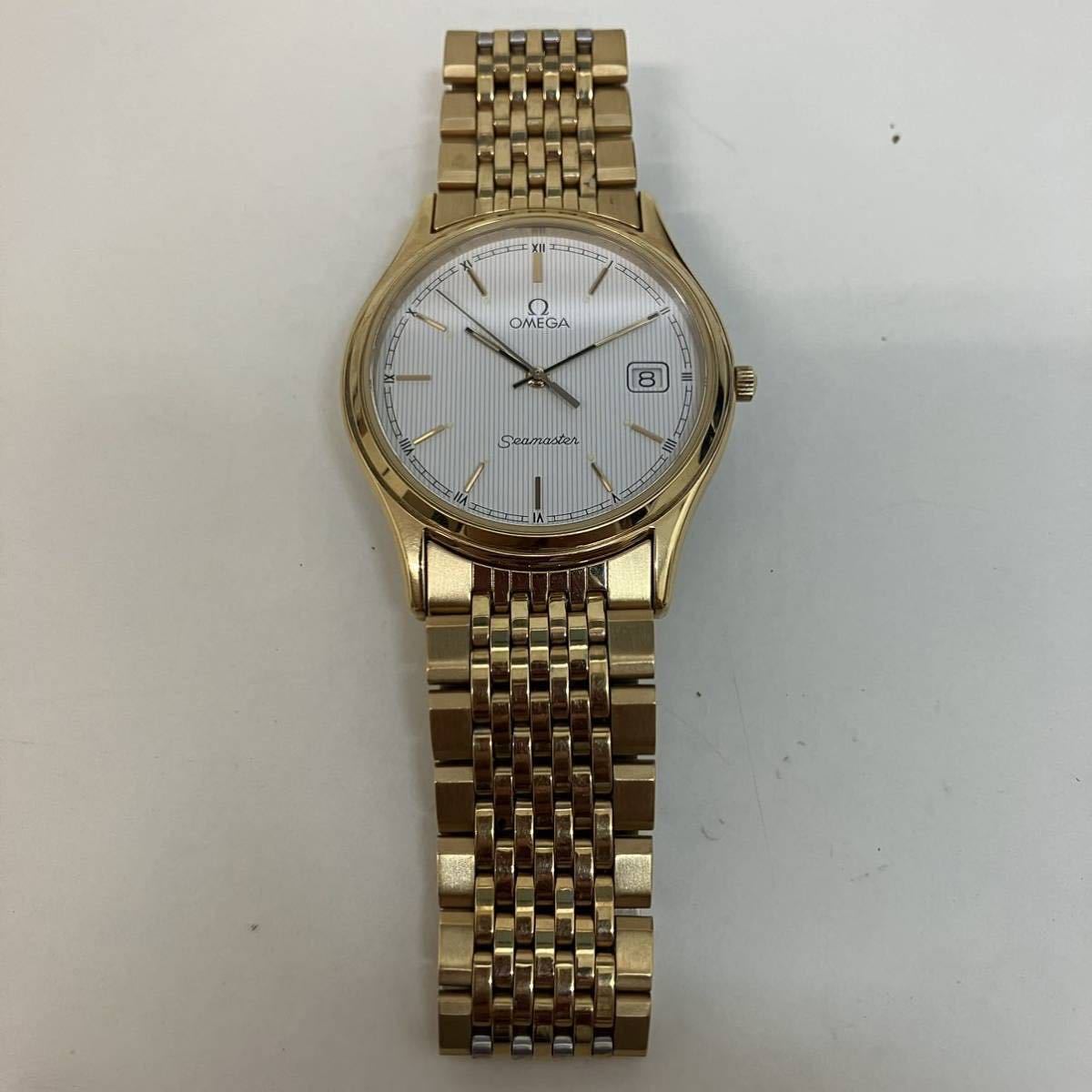 【TS0517】オメガ OMEGA シーマスター SEAMASTER クォーツ クオーツ QZ QUARTZ 不動 ブランド時計 ゴールドカラー メンズ コレクション 