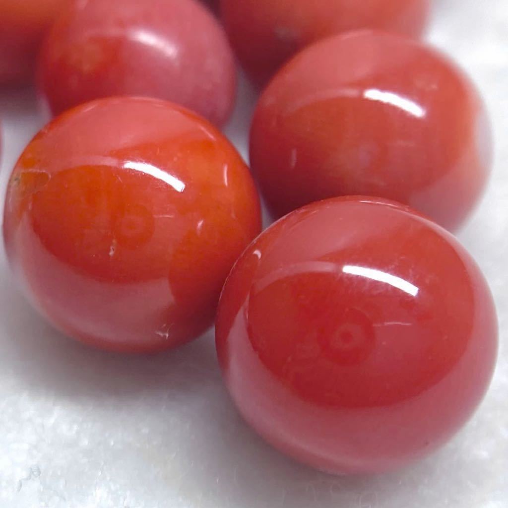 Max 10.9mm●天然本珊瑚13点おまとめ 20g● m 100ct 9.3-10.9mm珠 ルース 裸石 宝石 ジュエリー jewelry サンゴ 丸玉 片穴 両穴 DG5 ①