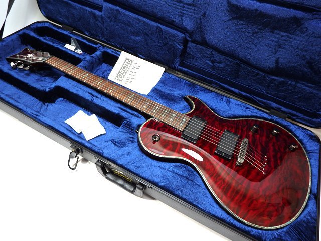 良品 Schecter Diamond Series Hellraiser SOLO-6 Black Cherry AD-SOLO-6-HR BCH 2014年製 シェクター エレキギター ハードケース付き