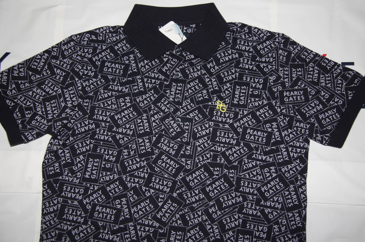 ★正規品★パーリーゲイツ PEARLY GATES★大人気 DRY-X ステッカー柄 鹿の子ポロシャツ★ソフトタッチ★吸水速乾性★形状安定性★4(M)