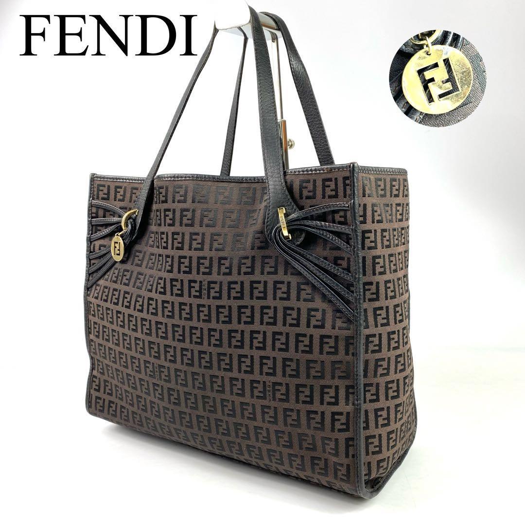 1円 極美品 FENDI フェンディ ズッカ柄 ズッキーノ キャンバス