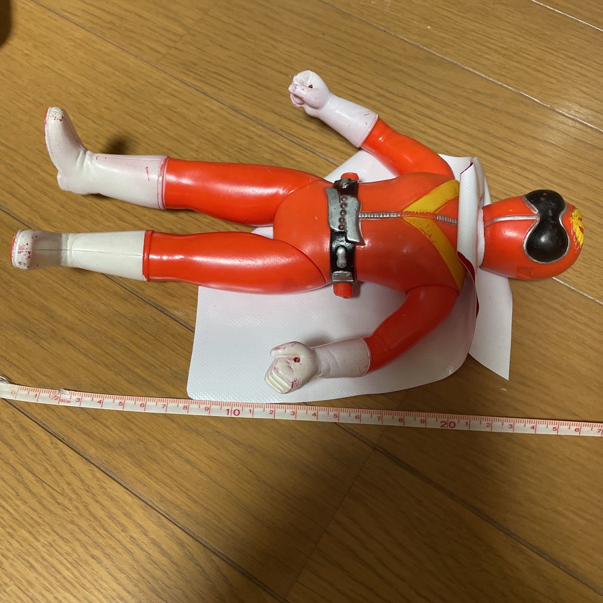 当時もの 東映レトロ ゴレンジャー ソフビ アカレンジャー 旧バンダイ