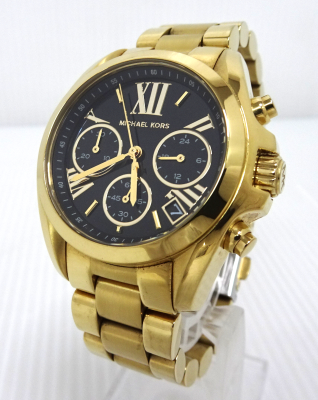 MICHAEL KORS マイケルコース MK-6959 Bradshaw ブラッドショー クロノグラフ デイト 黒文字盤 クォーツ 腕時計 アナログ ゴールド