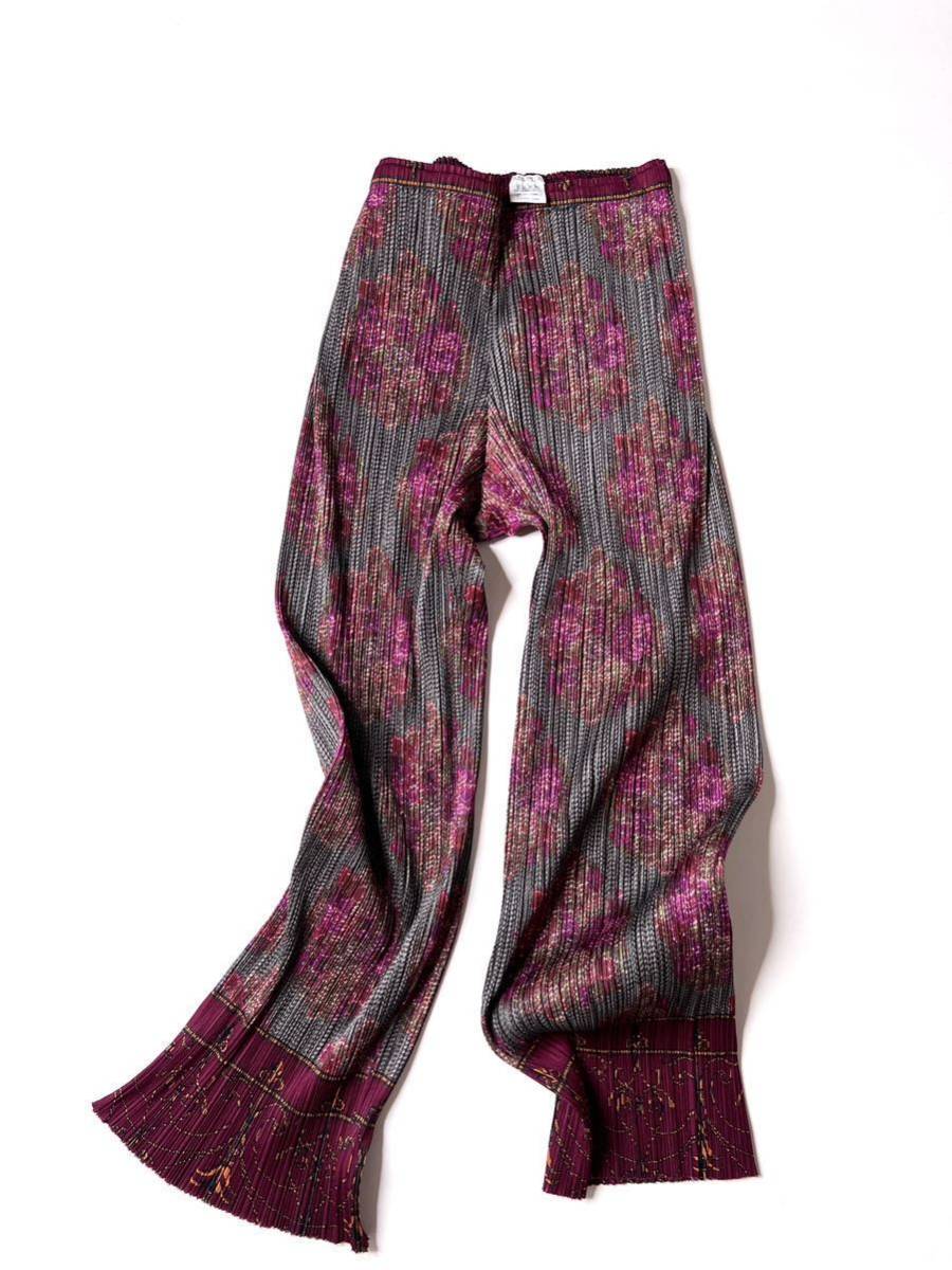 PLEATS PLEASE ISSEY MIYAKE 花柄 プリーツパンツ アンティーク フラワープリント プリーツプリーズイッセイミヤケ 