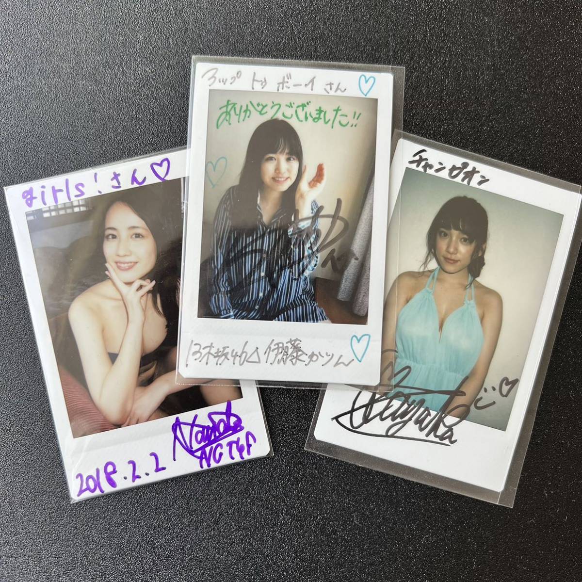 激レア】抽プレ 直筆サイン入り チェキ 3枚まとめ 乃木坂46 伊藤かりん 