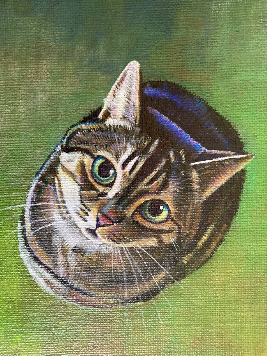 キジ猫の絵☆直筆 アクリル画 ネコのイラスト ねこ 273(動物画)｜売買 