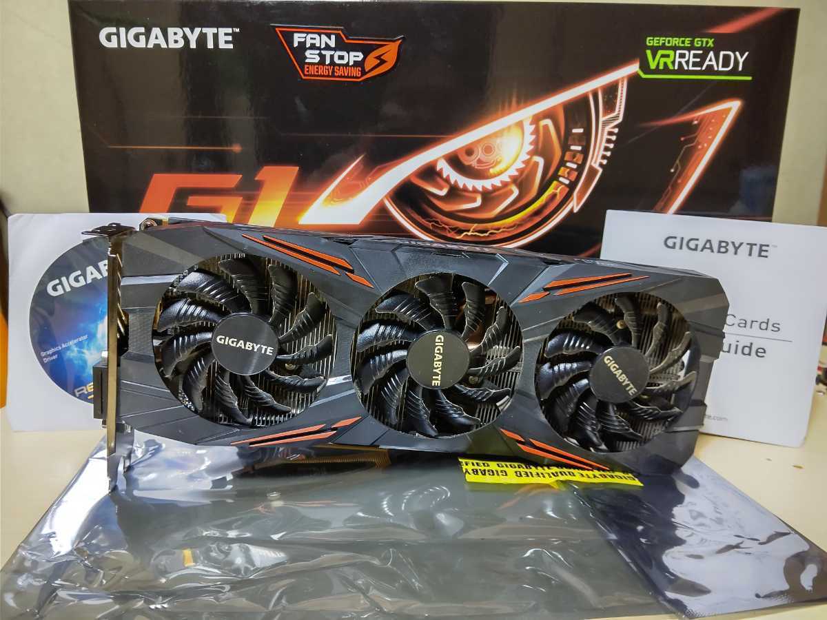 中古動作品】GIGABYTE GeForce GTX 1080 GV-N1080G1 GAMING-8GD 0 GTX