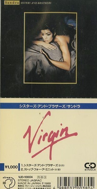 Sandra – Sisters And Brothers 8cm CD レア レア！88年プレス8cmCD Sandra / Sisters And Brothers【Virgin Japan