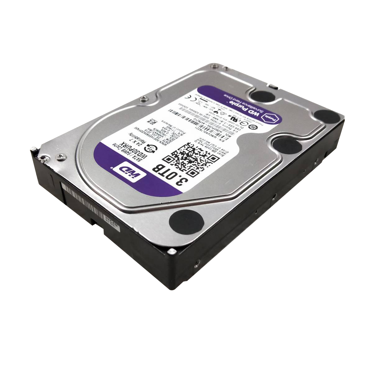 中古パーツ】3.5 SATA 3TB 1台 正常 WDC WD30PURX 使用時間0H