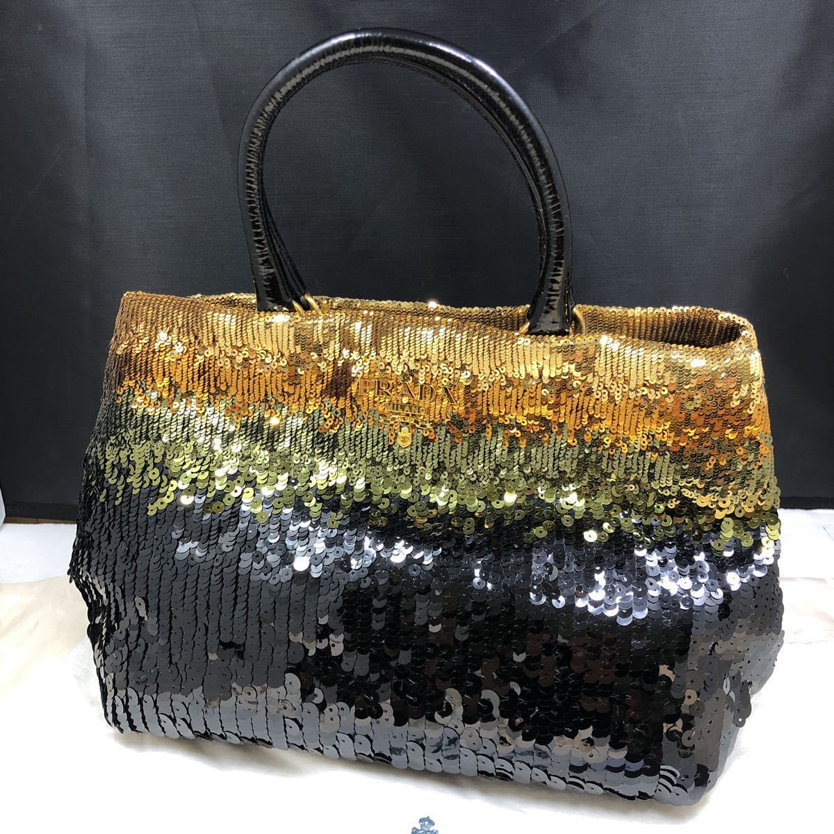プラダ PRADA バッグ ハンドバッグ スパンコール グラデーション 
