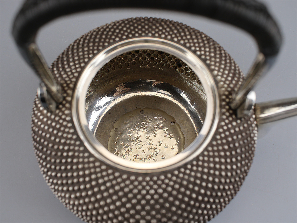 GA039 名工 【生駒 製】 純銀 銀瓶 急須 茶托 茶器セット 合計1203g