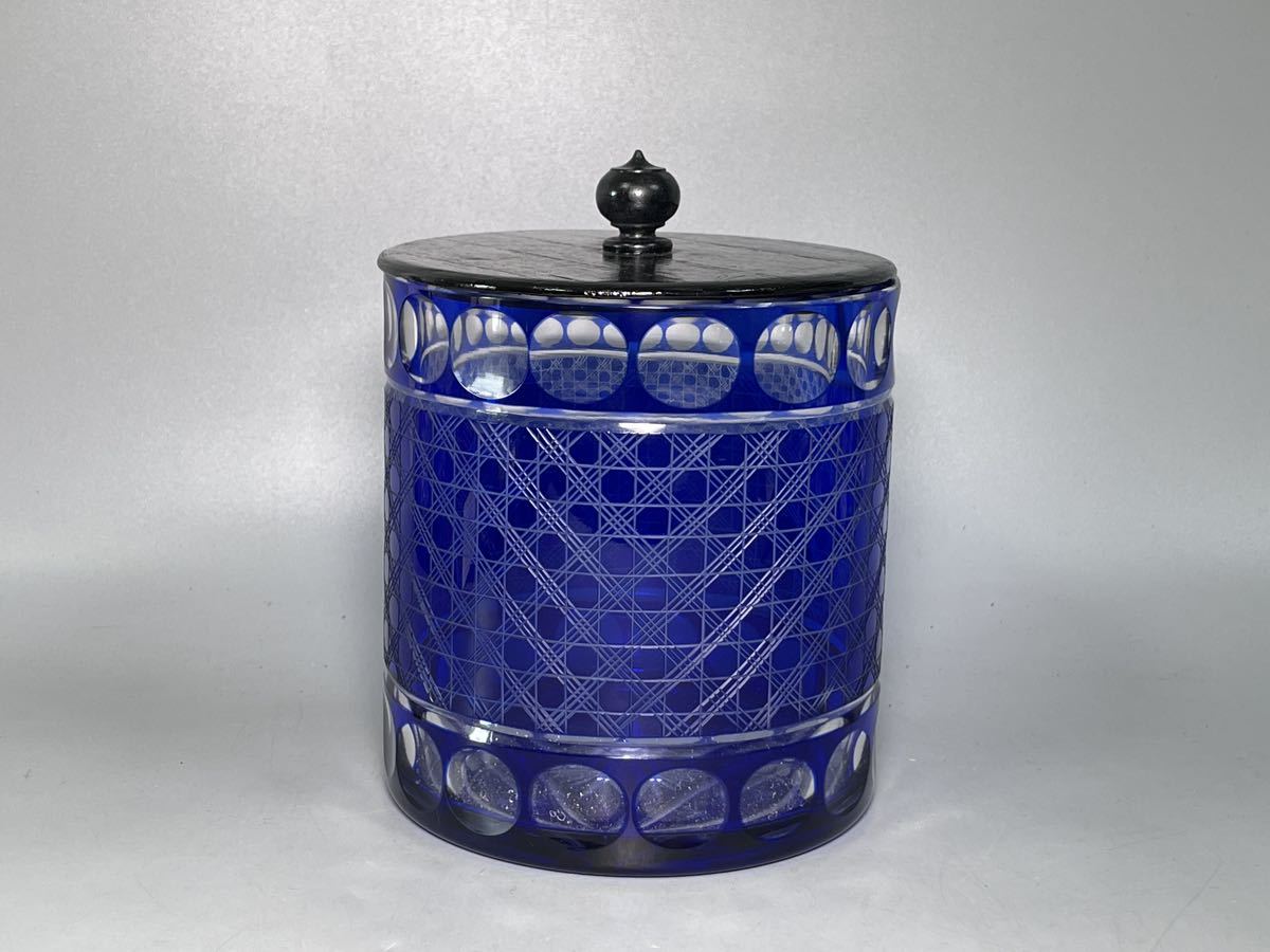 ★切子 水差し 茶道具 ガラス 工芸品 蓋付き 箱入り アンティーク 小物 格安 切り子 水指 塗蓋付 水差し 切子硝子 工芸ガラス 江戸切子 蓋付 サイズ