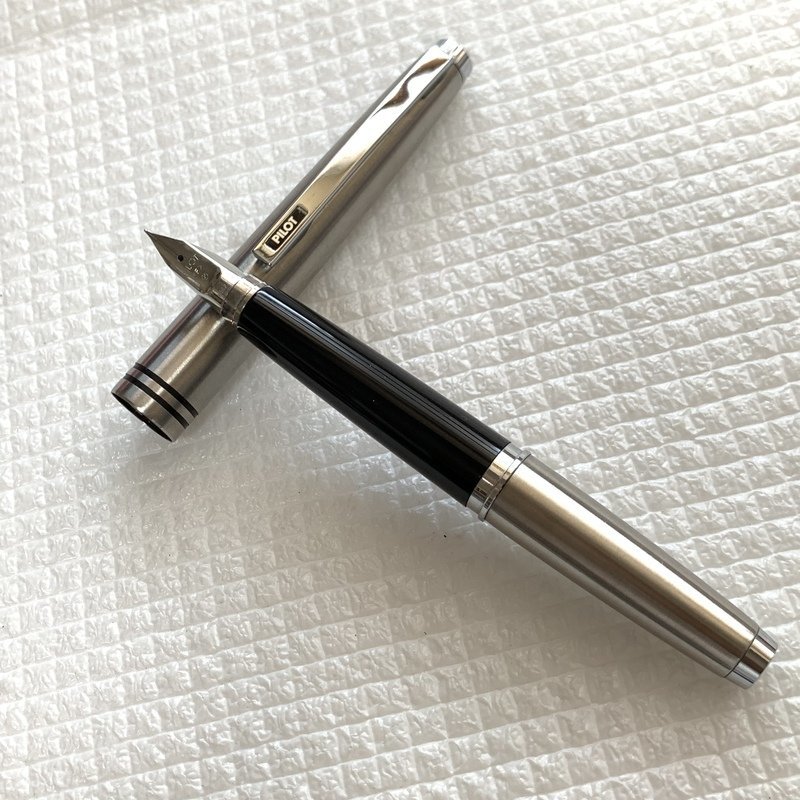 未使用】 パイロット 万年筆 ミュー ストライプ柄 ペン先一体型 PILOT